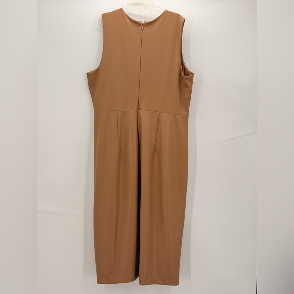 Express Body Contour Faux Leather Twist Front Midi Sheath Dress Size XL - Picture 5 of 15